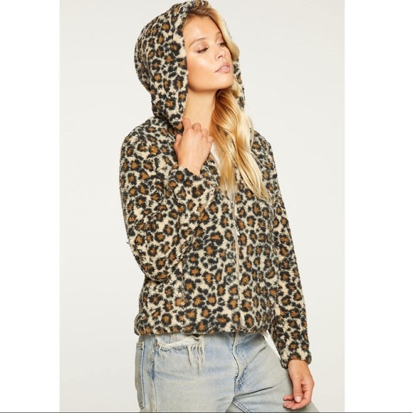 Chaser Leopard Faux Fur Hoodie Jacket - Picture 11 of 16